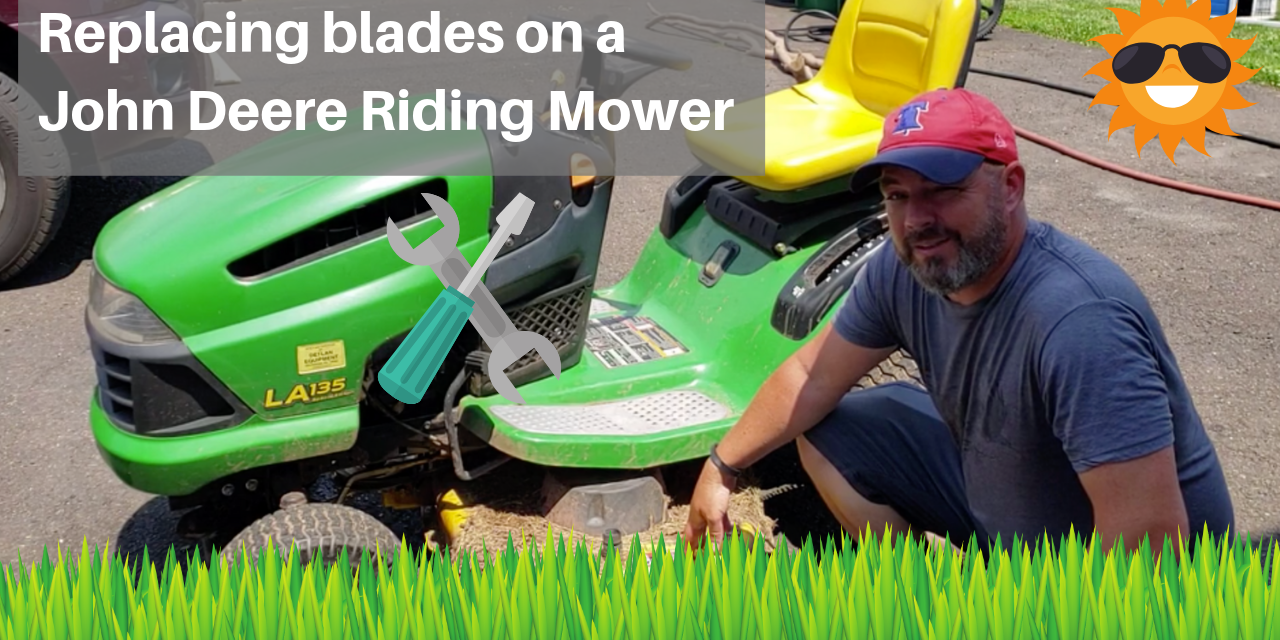 Replacing blades on a John Deere riding lawn mower