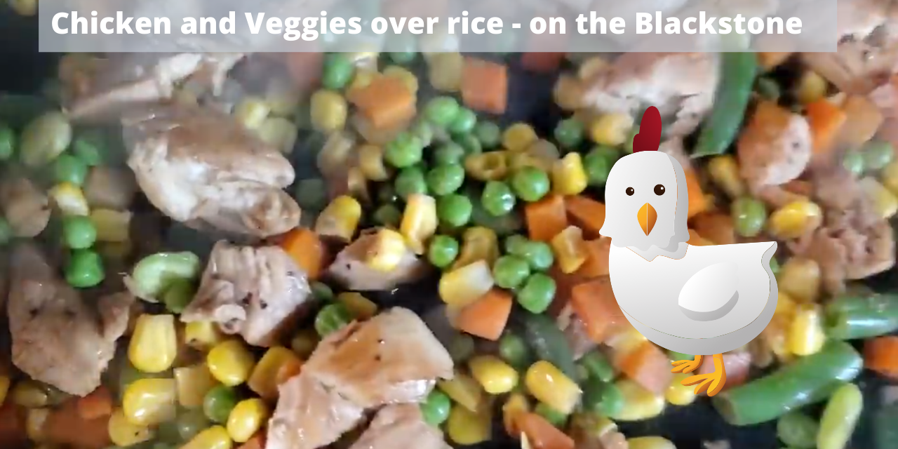 Chicken with veggies over rice on the Blackstone Griddle – Weight Watchers 11 points