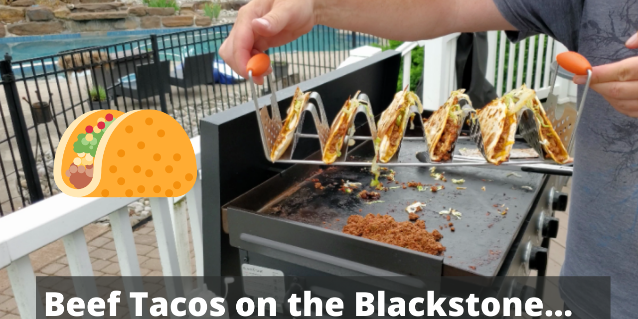 Ground beef tacos on the Blackstone griddle (from canned ground beef)
