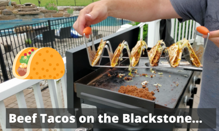 Ground beef tacos on the Blackstone griddle (from canned ground beef)