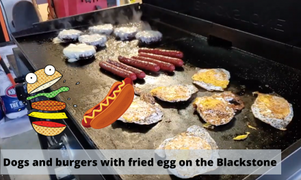 Hot dogs and Burgers with Fried Egg on the Blackstone Griddle