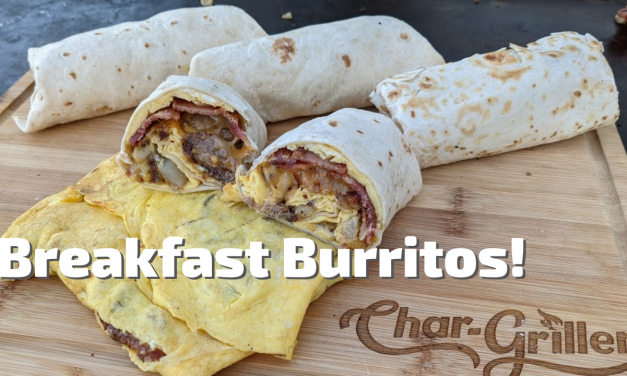 Breakfast Burritos on the Char-Griller Flat Iron