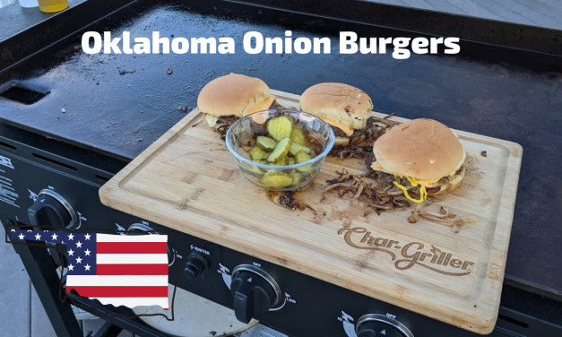 Oklahoma Onion Burgers on the Char-Griller Flat Iron Griddle
