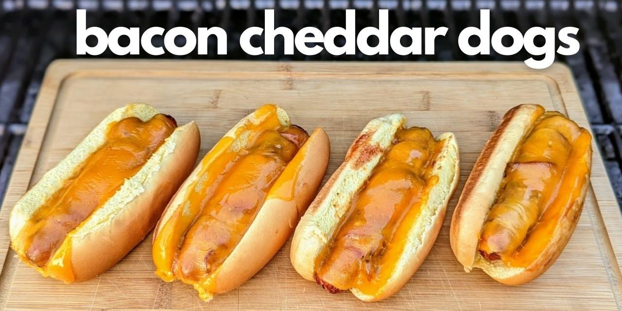 Cheddar Bacon BBQ Hot Dogs on the Char-Griller Gravity 980