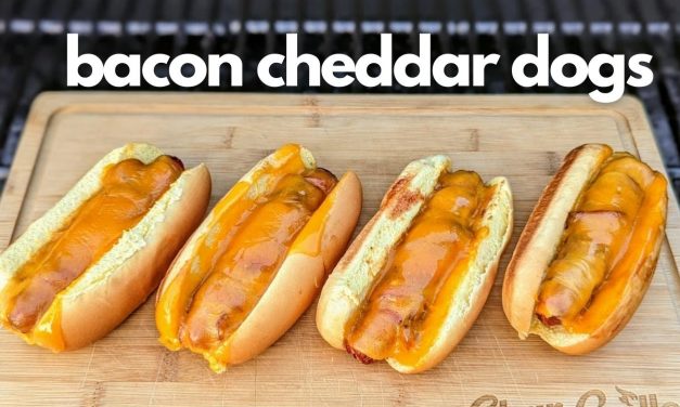 Cheddar Bacon BBQ Hot Dogs on the Char-Griller Gravity 980