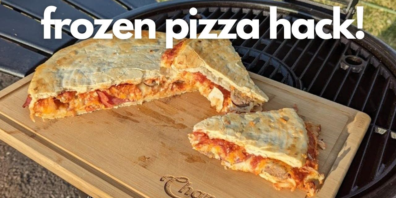 Frozen Pizza Hack – Stuffed Pizza Quesadilla? | Char-Griller Akorn Kamado