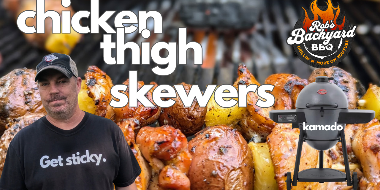 Chicken Thighs / Potatoes / Pineapple Skewers on the Weber Kettle