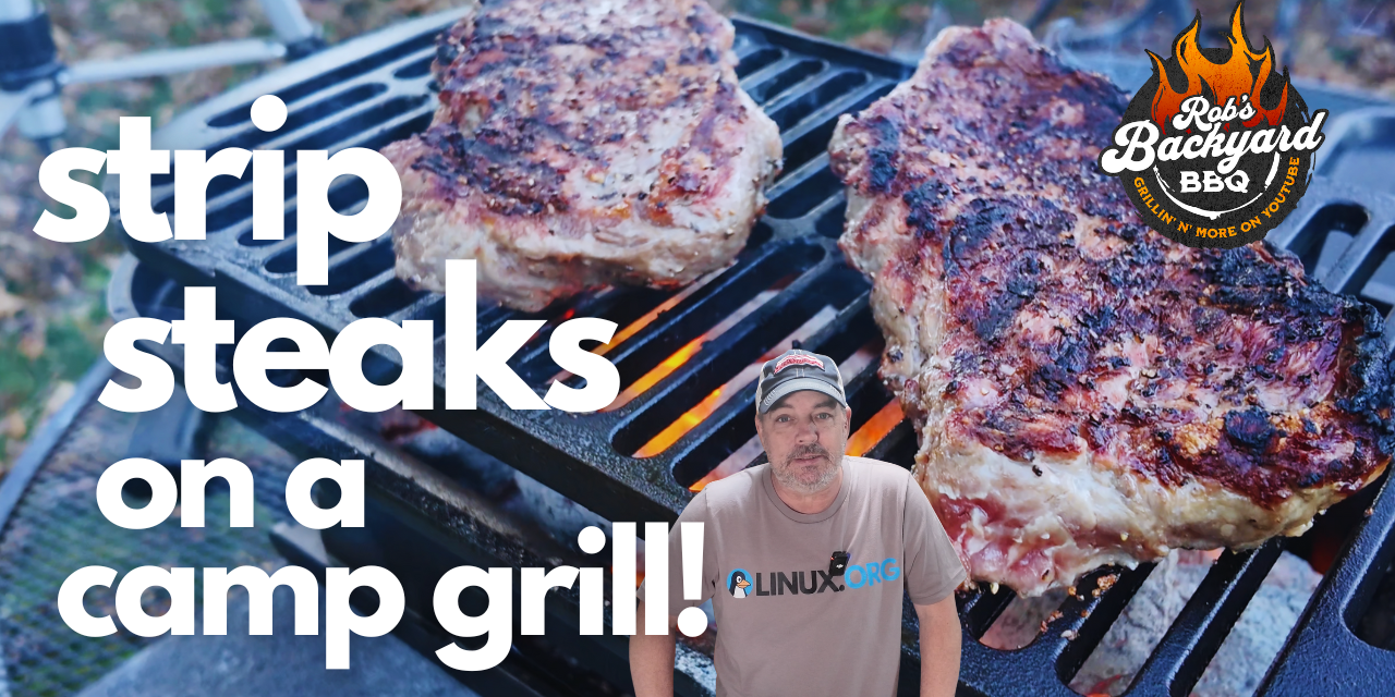 Strip Steaks on the Lodge Sportsman’s Pro Grill!