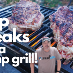 Strip Steaks on the Lodge Sportsman’s Pro Grill!